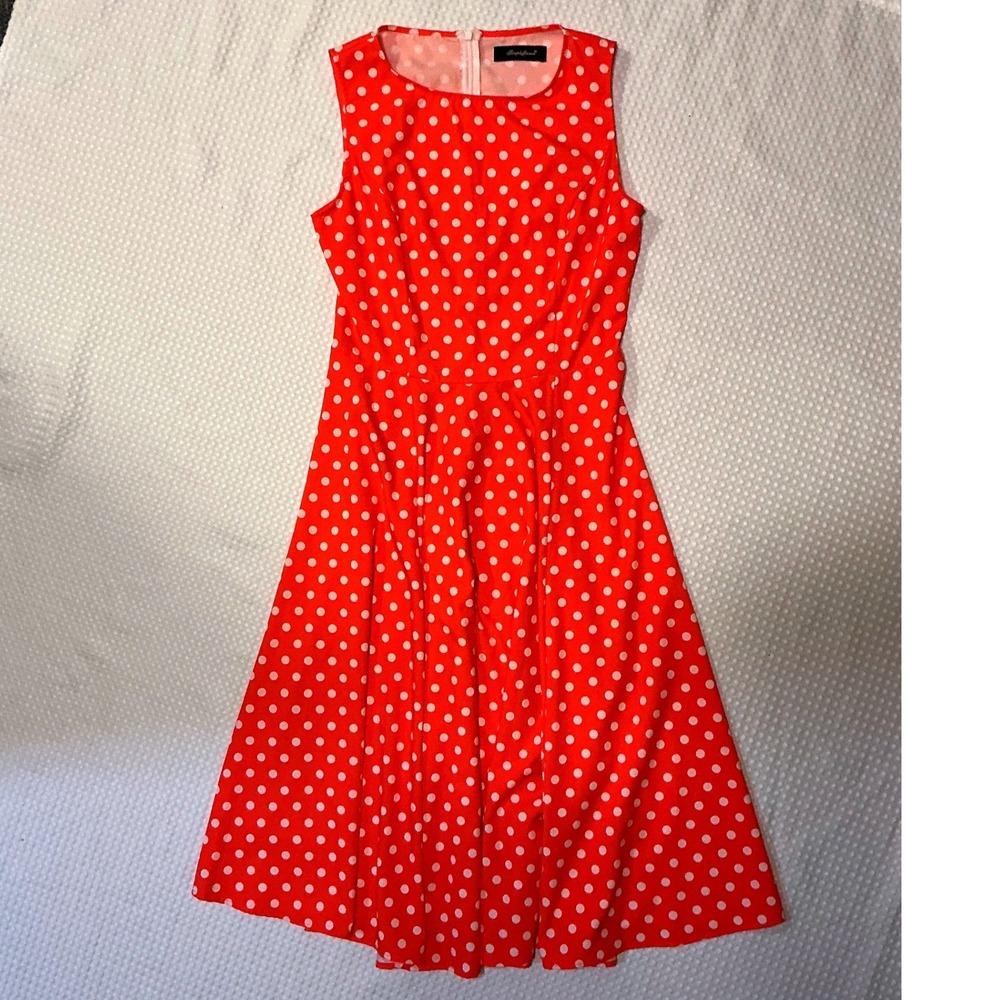 Polka Dot Dress Womens Small Red White Excellent Fit and Flare  Simpleflavor